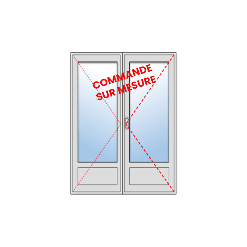 Porte fenêtre Aluminium 2 vantaux avec sous bassement - sur mesure