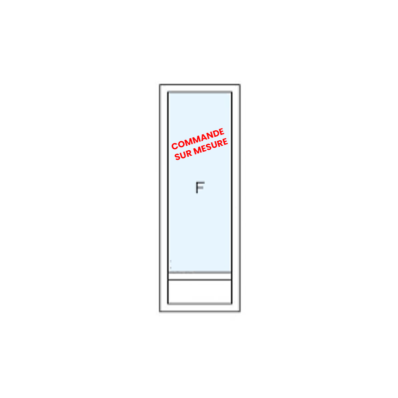 Porte fenêtre Aluminium fixe avec sous bassement - sur mesure