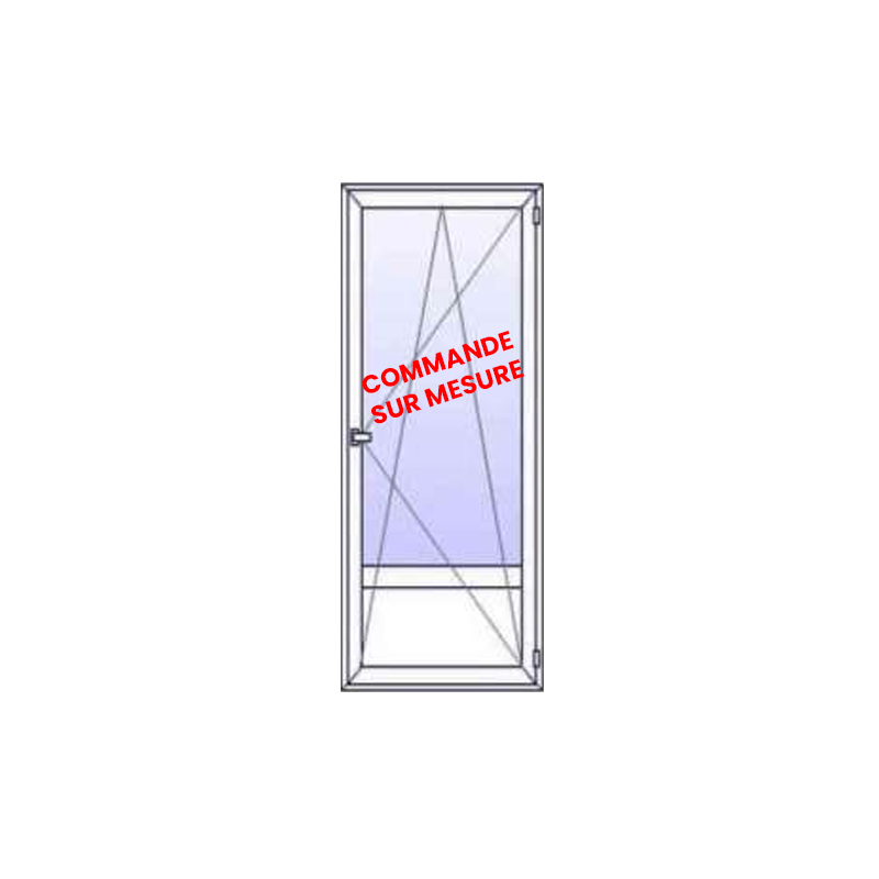 Porte fenêtre 1 vantail Aluminium avec sous bassement - sur mesure