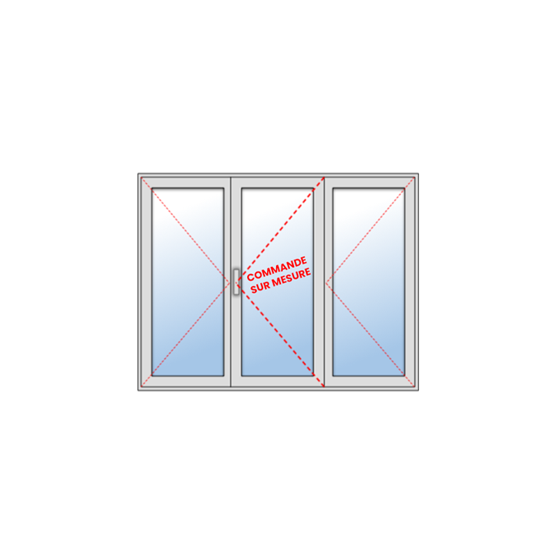 Fenêtre PVC 3 vantaux - sur mesure