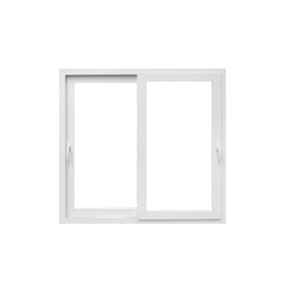 Fenêtre PVC à 2 vantaux coulissants (gris extérieur)