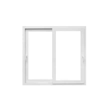 Fenêtre PVC à 2 vantaux coulissants (gris extérieur)