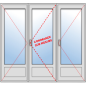 Porte fenêtre 3 vantaux PVC avec sous bassement - sur mesure